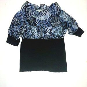 NY collection blouse cheetah size 1x